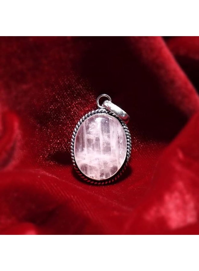 Studd Muffyn | Rose Quartz Crystal Oval Pendant (Without Chain) - Image 4