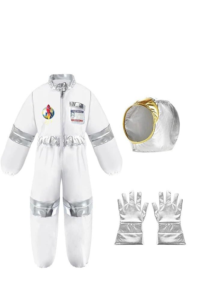 Children Astronaut Space Costume,Boys and Girls Astronaut Costume for Pretend Play,Kids Space Jumpsuit Space Pretend Dress Up Role Play Set for Kids Cosplay Ages 3-10 - Image 1