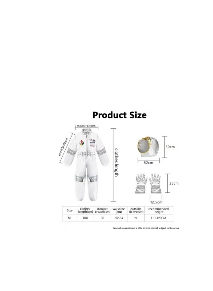Children Astronaut Space Costume,Boys and Girls Astronaut Costume for Pretend Play,Kids Space Jumpsuit Space Pretend Dress Up Role Play Set for Kids Cosplay Ages 3-10 - Image 3