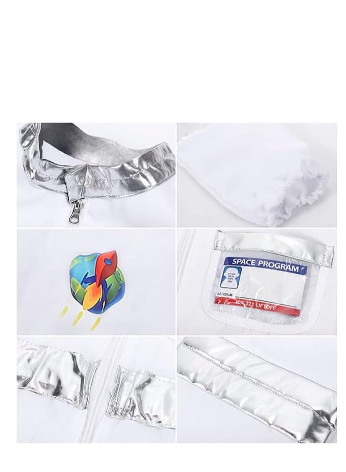 Children Astronaut Space Costume,Boys and Girls Astronaut Costume for Pretend Play,Kids Space Jumpsuit Space Pretend Dress Up Role Play Set for Kids Cosplay Ages 3-10 - Image 4