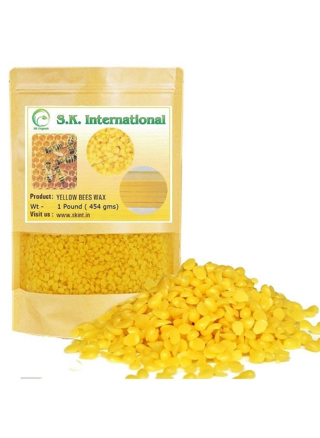 SK ORGANIC Pure Yellow Beeswax Raw Organic Pastilles (Granules) For Health And Beauty Purpose 1 Pound (454 Gm)  - Image 2