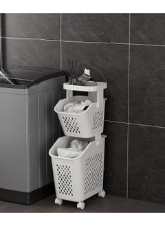 NKX Modern 2 Layers Storage Organizer with Wheels And Storage Table  - Image 1