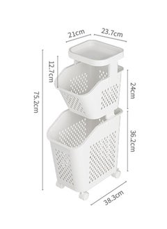 NKX Modern 2 Layers Storage Organizer with Wheels And Storage Table  - Image 3