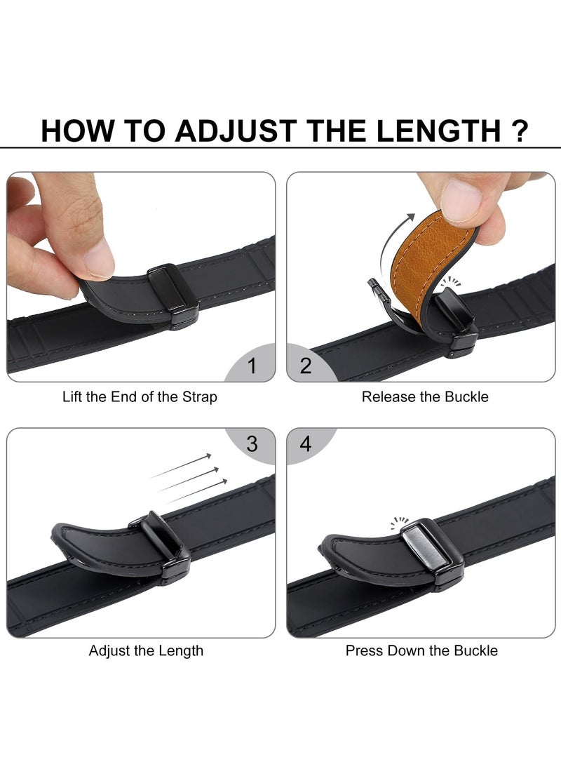 SYOSI - Leather Watch Band Compatible with Apple Watch 49mm, 45mm, 44mm, 42mm, Genuine Leather Strap with Magnetic Buckle for Apple Watch Ultra/Ultra 2 Series, Classic Brown - Image 1