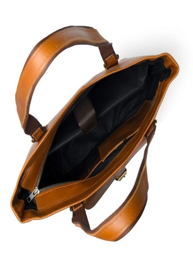 MaheTri Classic Chic Large Genuine Leather Tote Bag for Women | Spacious Everyday & Office Handbag | Comfortable Handles & Multi-Pocket Organisation | Casual & Travel Use - Image 4