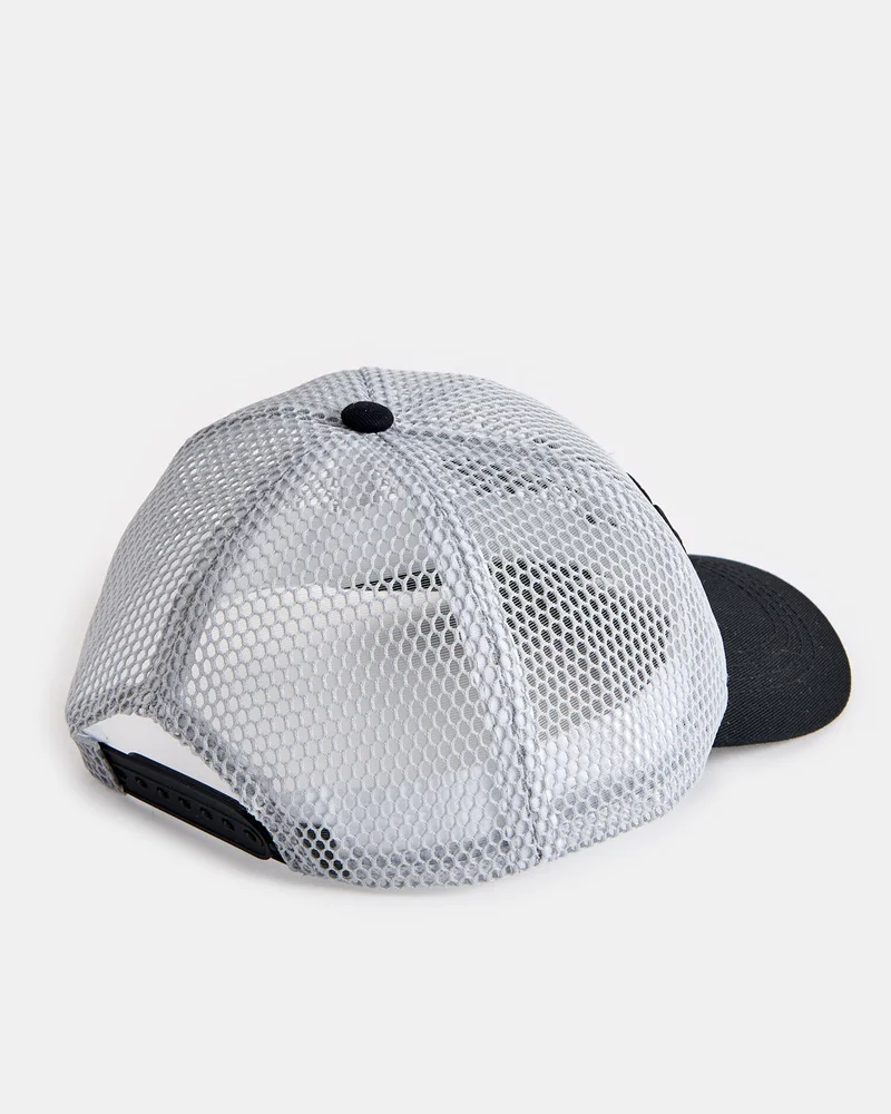 REDTAG Boys Black And White Textured Cap
