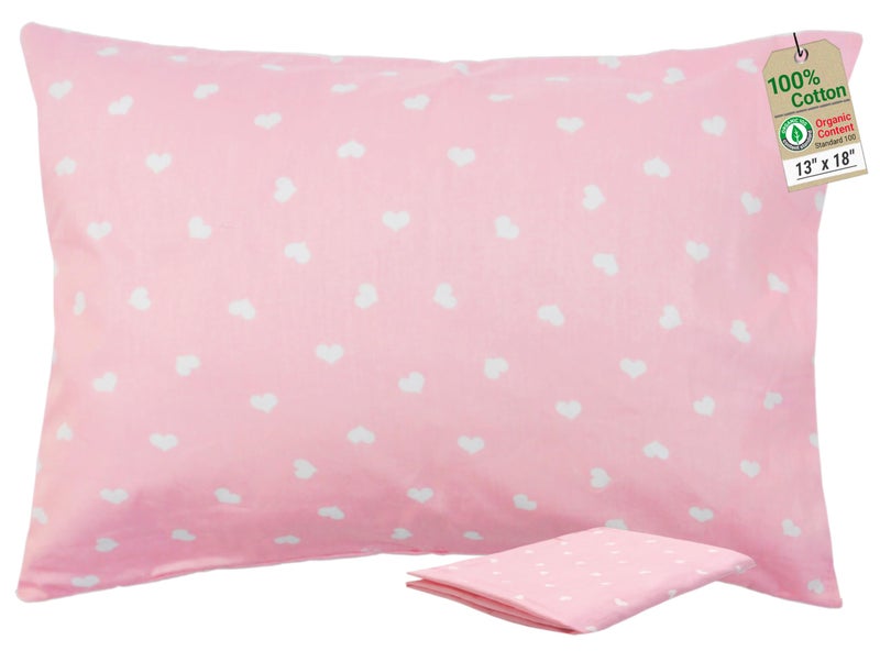 ZPECC Toddler Pillow with Pillowcase 13x18 Organic Cotton Hypoallergenic Kids Pillow Baby Essentials for Travel Crib Daycare Stroller Intended for Age 2 and up Love - Image 2