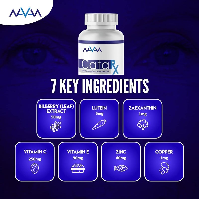 Navan CataRx Antioxidant AREDS 2 Eye Vitamins  Minerals Supplement for Lens Clarity  Retina Health by Clinical Experts  Lutein Zeaxanthin Zinc Vitamin C NAC  Kosher Certified 60 Capsules - Image 5