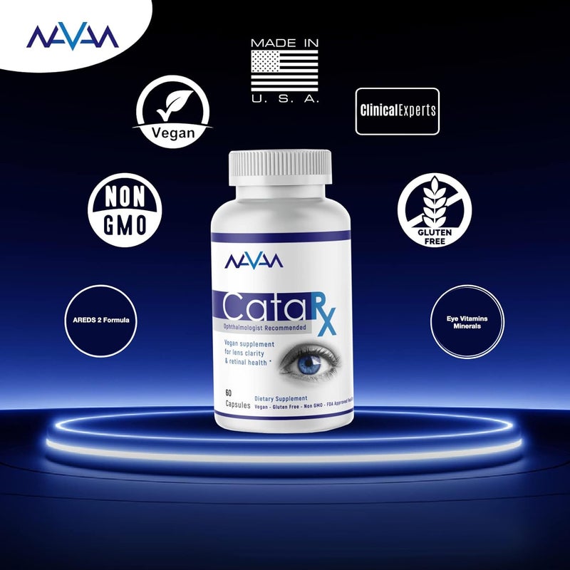 Navan CataRx Antioxidant AREDS 2 Eye Vitamins  Minerals Supplement for Lens Clarity  Retina Health by Clinical Experts  Lutein Zeaxanthin Zinc Vitamin C NAC  Kosher Certified 60 Capsules - Image 4