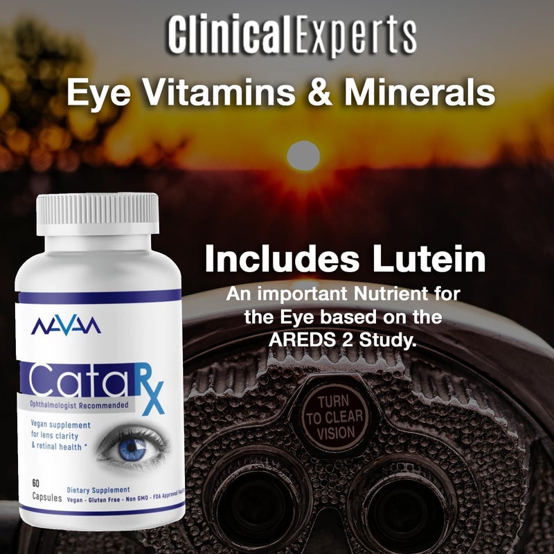 Navan CataRx Antioxidant AREDS 2 Eye Vitamins  Minerals Supplement for Lens Clarity  Retina Health by Clinical Experts  Lutein Zeaxanthin Zinc Vitamin C NAC  Kosher Certified 60 Capsules - Image 3