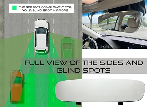 Utopicar Universal Car Rear View Mirror - Clip on Wide Angle & Panoramic - Easy Mount Curved Blind Spot Mirror - Extended RearView for Car, Truck & Jeep - Image 3
