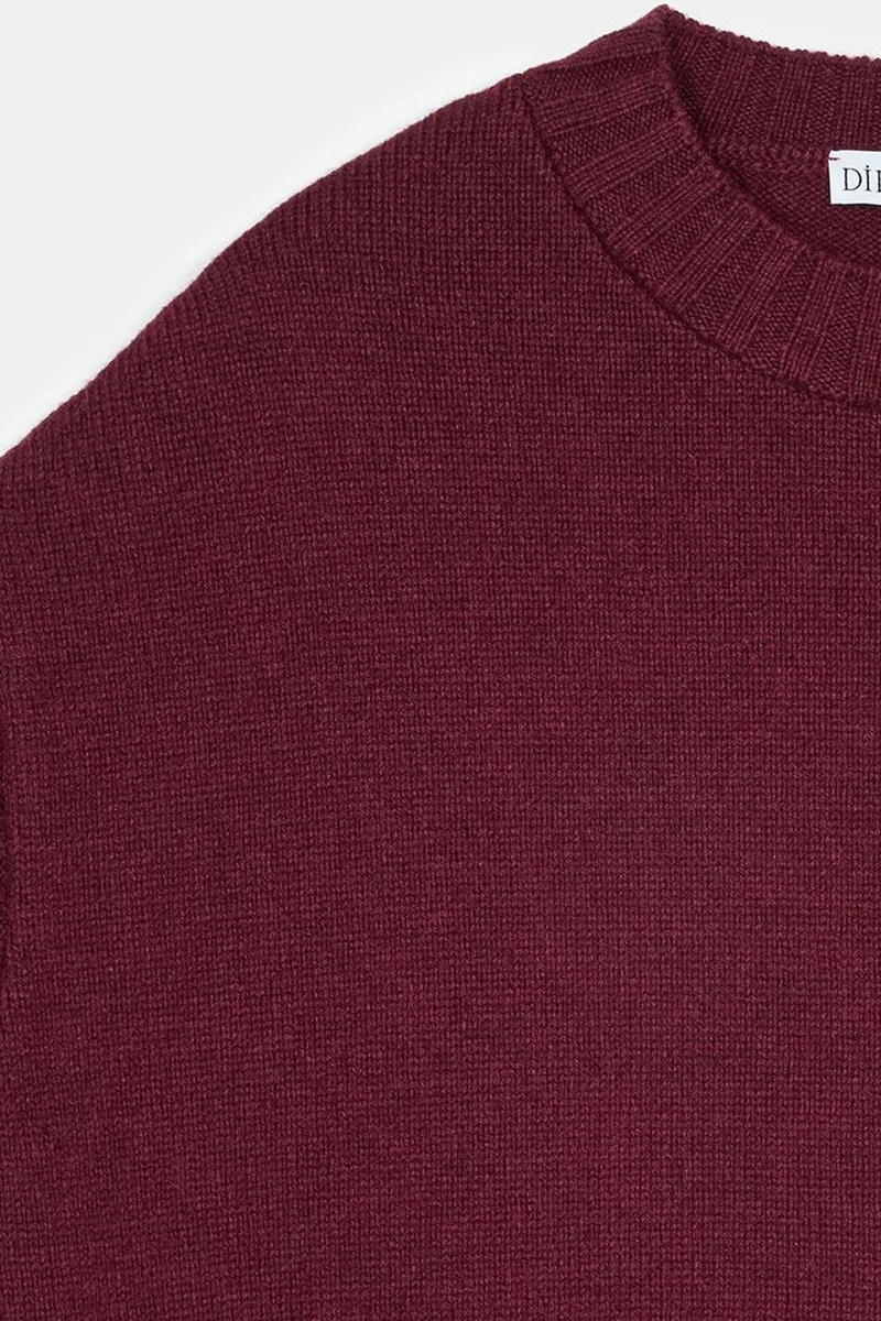 Dilvin Burgundy Red DILVIN Oversized Ribbed Knit Sweater Vest for Women | Best Price UAE