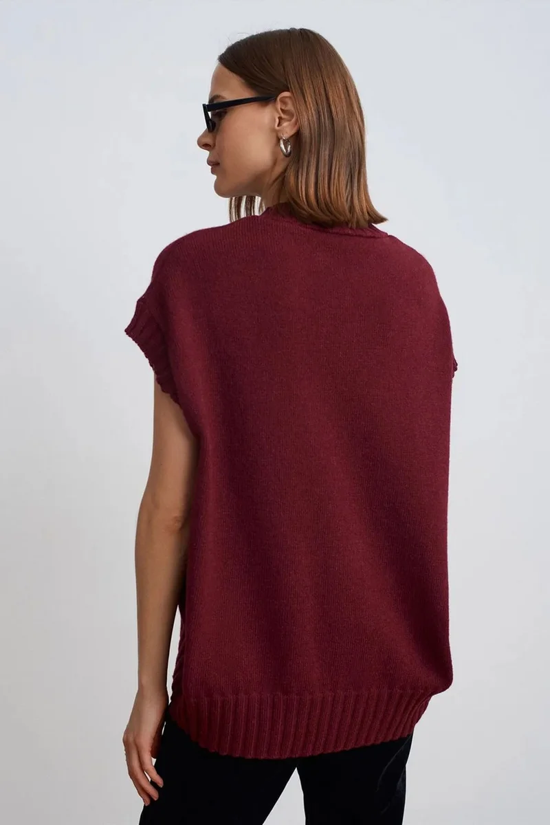 ديلفين DILVIN Oversized Ribbed Knit Sweater Vest