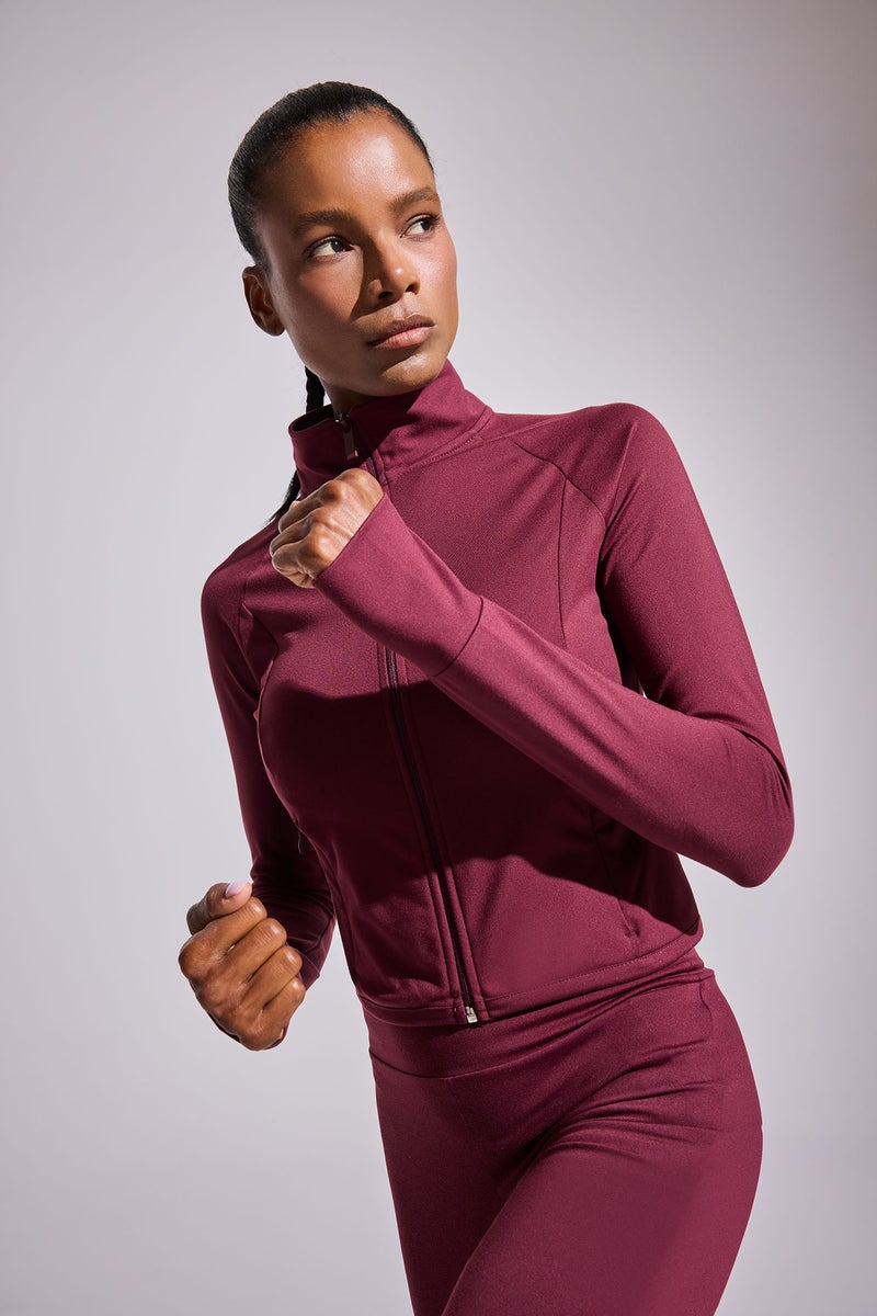 DeFacto Red Woman DeFactoFit Slim Fit High Neck Ultra Soft Sports Zip-Up Sweatshirt Casual - Image 1