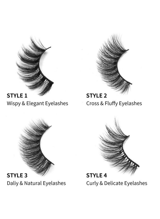 DYSILK 16 Pairs Lashes 6D Mink Eyelashes Faux 4 Styles Mixed Eyelashes Crossed Natural Makeup Packing False Lashes Wispy Volume Long Thick Fake Eyelashes Dramatic Reusable Handmade Lashes No Glue - Image 3