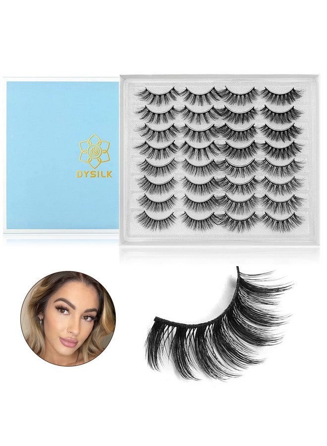 DYSILK 16 Pairs Lashes 6D Mink Eyelashes Faux 4 Styles Mixed Eyelashes Crossed Natural Makeup Packing False Lashes Wispy Volume Long Thick Fake Eyelashes Dramatic Reusable Handmade Lashes No Glue - Image 2