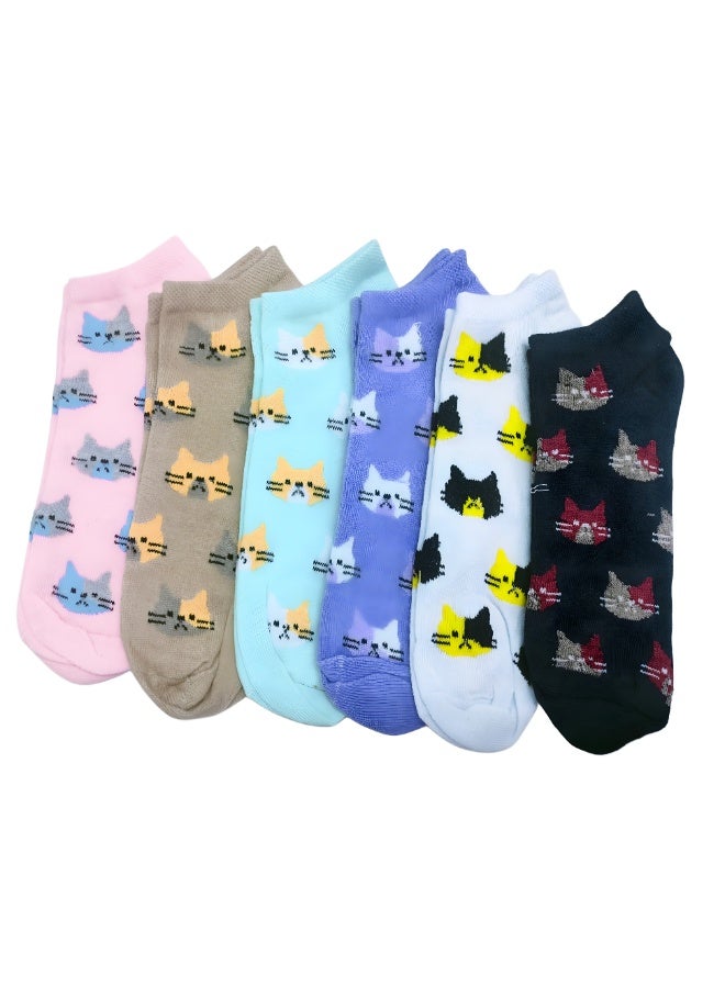 Beautiful women's socks multicolors, 6pairs
