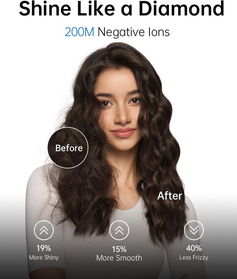 Laifen Hair Dryer SE Matte Pink, 200M Negative Ionic Blow Dryer with 105,000 RPM Brushless Motor 1500W, Powerful Fast Drying, High-Speed, Low Noise Hairdryer with Magnetic Smooth & Diffuser Nozzles - Image 4