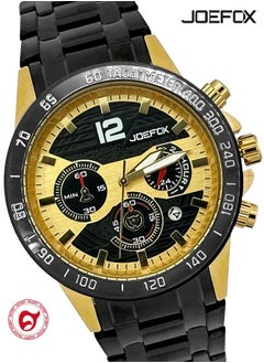 JoeFox Men Wrist Watch Quartz Movement 3ATM Waterproof Multifunctional with Date Design Sporty Casual Business Dress Watch for Men Black  - Image 1