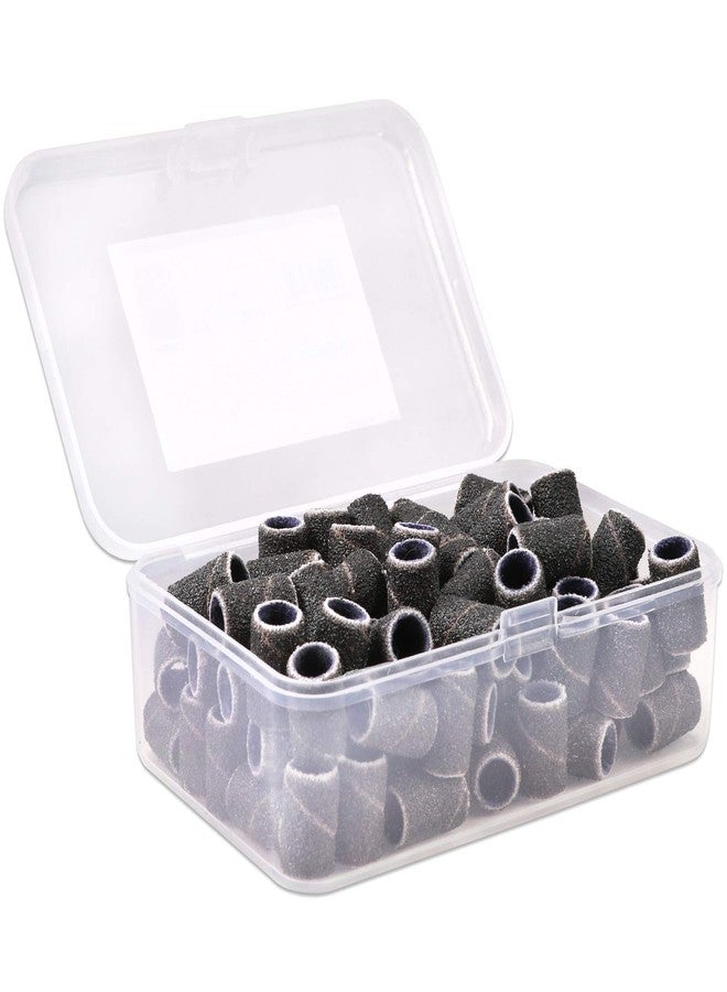 PANA 100 Pieces Nail Sanding Bands Professional Nail Manicure Great Fit for Nail Drill Bits for Acrylic Nails (80 Grit, Black) - Image 1