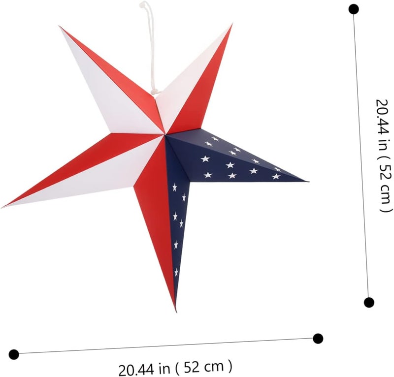 Garneck Independence Day Paper Lampshade Foldable Hanging Star Lampshade 10-Piece Set for Home Decoration - Image 3