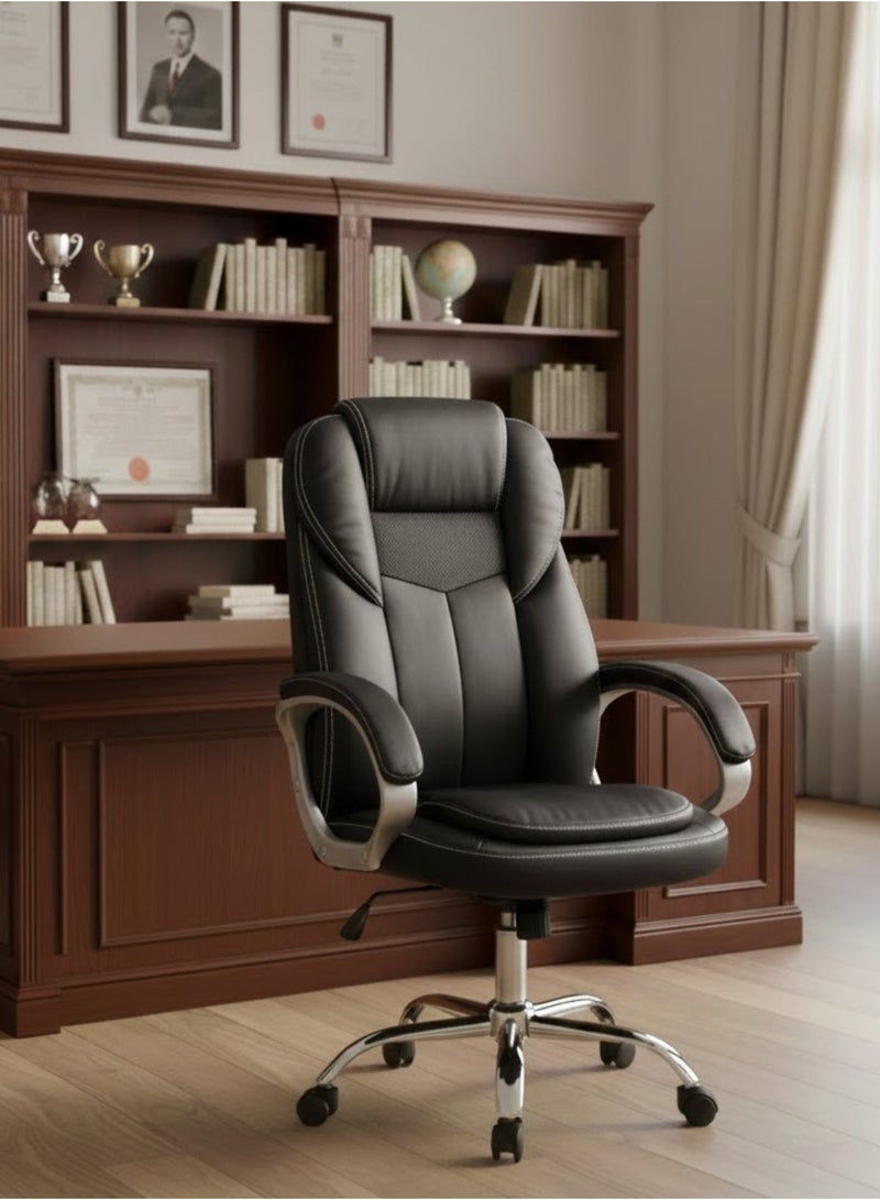 Furalux Executive Office Chair Big and Tall, Premium PU Leather Ergonomic Executive Chair with Adjustable Lumbar Support, High Back Swivel Computer Chair with Rocking Function & Padded Armrests - Image 1