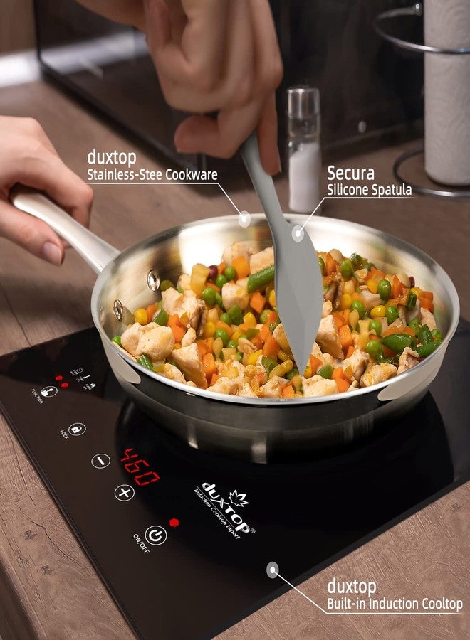 سيكورا ملعقة سيليكون سيكورا، ملاعق مطبخ مطاطية غير لاصقة، مناسبة للطبخ والخلط وجمع رغوة الحليب، رمادية اللون، صغيرة الحجم - Image 5