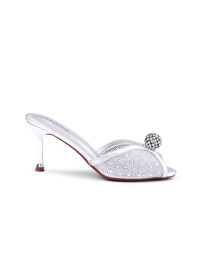 أيقون Embellished Strappy Heeled Mules