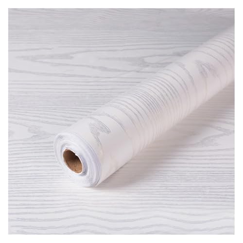 ROSASTELLA Self Adhesive Decorative Peel Stick Waterproof Wooden Wallpaper Wall Decor Removable Wall Paper for Living Room Hall Decoration PVC Vinyl DIY Contact Paper 45x304 cm (White Wood) - Image 1