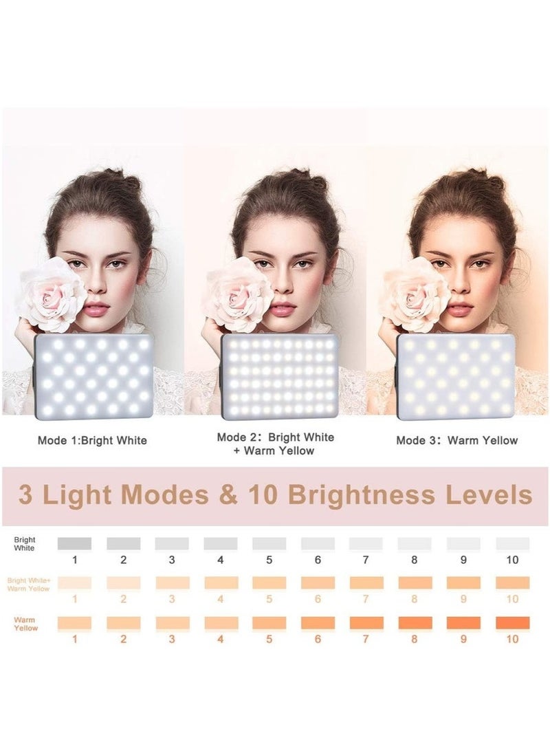 Arabest High-power 60-LED Rechargeable Selfie Light with Front & Back Clips, 3 Light Modes and 10 Brightness Levels, Ideal for Makeup, Selfies, Vlogs, Video Conferences on Smartphones, Tablets, Laptops - Image 5