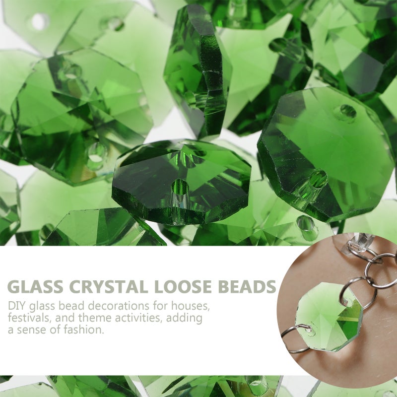 40pcs Glass Crystal Double Hole Octagonal Beads Glass Crystal Pendants for Decor - Image 5
