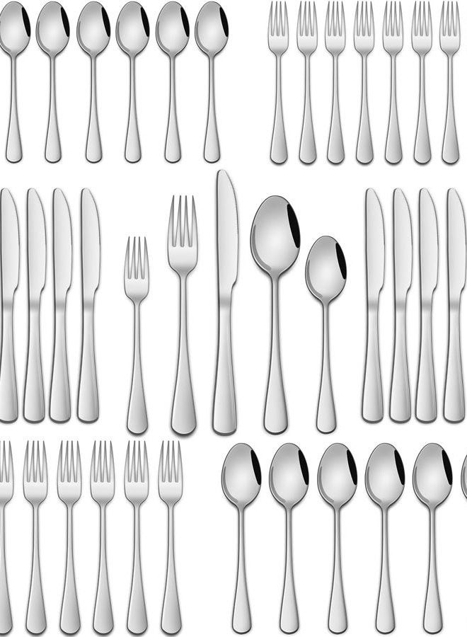DEHOV 30 Pcs Silverware Sets, Premium Stainless Steel Flatware Sets Service For 6, Mirror Polished Tableware Cutlery Set For Home Kitchen,Restaurant,Hotel Knife Spoon And Forks Sets - Image 1