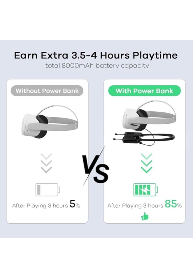 AMVR The AMVR 8000mAh battery pack is compatible with Quest 3/Quest Pro/Quest 2/Pico 4, and the lightweight neck power bank reduces head pressure and extends the gaming time of VR accessories - Image 3