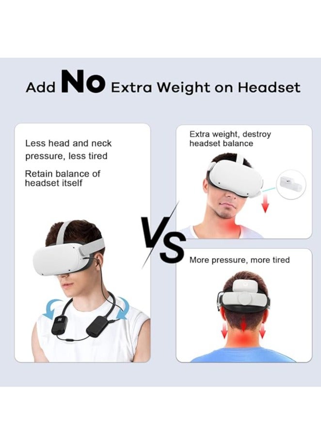 AMVR The AMVR 8000mAh battery pack is compatible with Quest 3/Quest Pro/Quest 2/Pico 4, and the lightweight neck power bank reduces head pressure and extends the gaming time of VR accessories - Image 2