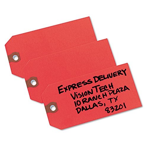 Avery Unstrung Shipping Tags, 11.5 pt. Stock, 4-3/4" x 2-3/8", 1,000 Red Hang Tags (12345) - Image 1