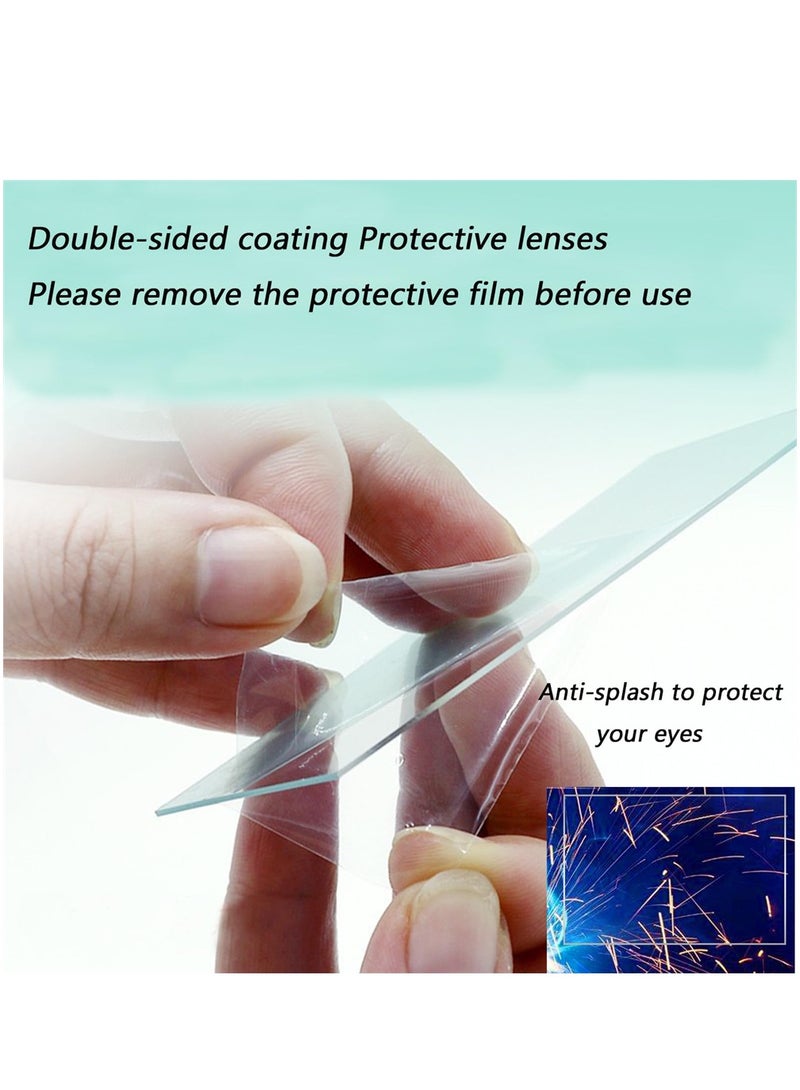 SYOSI 20 Pcs Welding Protective Lens Replacement Lens, 4.5" x 5.25" x 0.04" Outside Replacement Helmet Clear Lens Covers for Solar Auto Darkening Welding Helmet Hood - Image 3