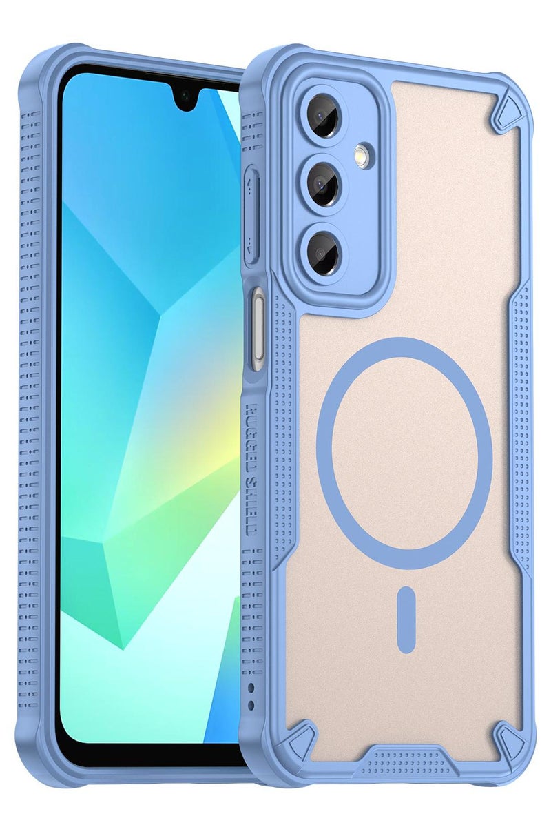 Cover For Samsung Galaxy A16 5G Armor Glaze MagSafe Magnetic Phone Case Raised edges around the screen and camera lens help prevent scratches - Blue - Image 1