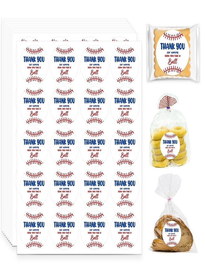 Marspark 200 Pcs Baseball Label Stickers Set Baseball Thank You Party Sticker Labels for Birthday Party Gifts Wrapping Craft Theme Supplies 2 Inch - Image 1