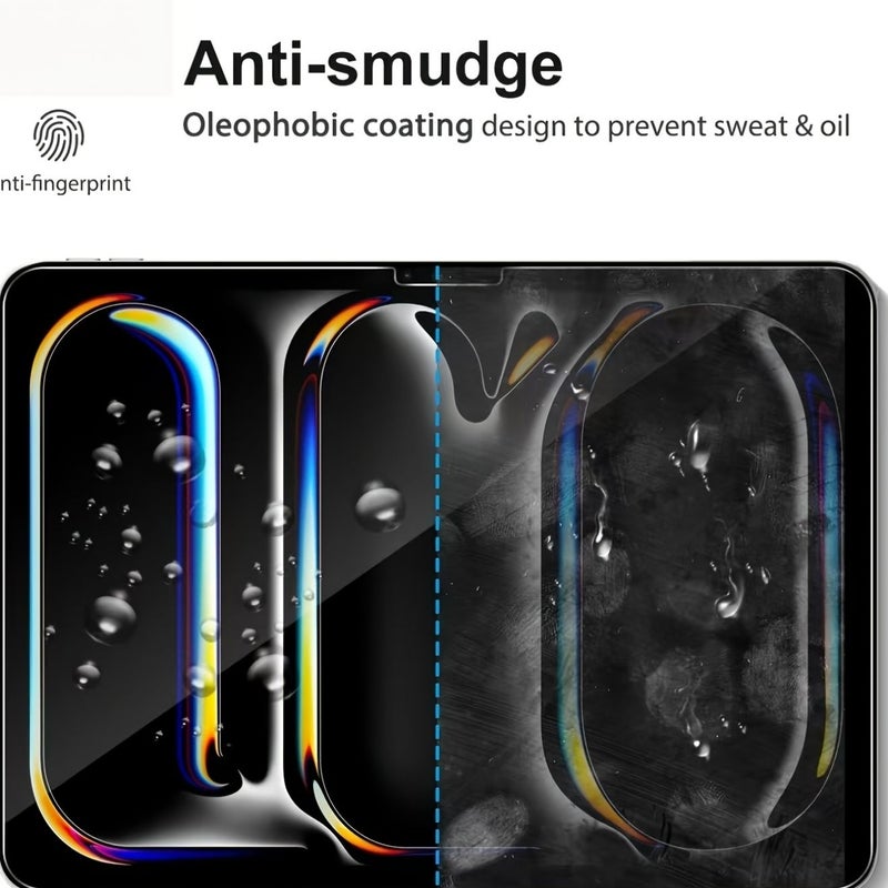 Tempered Glass Screen Protector 2 Pack For iPad Pro 13 Inch M4 2024 High Definition Transparent 9H Hardness Film Supports Face ID And Apple Pencil Pro Sensitive Cover Shell - Image 3