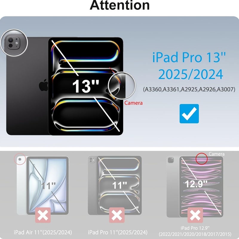Tempered Glass Screen Protector 2 Pack For iPad Pro 13 Inch M4 2024 High Definition Transparent 9H Hardness Film Supports Face ID And Apple Pencil Pro Sensitive Cover Shell - Image 2