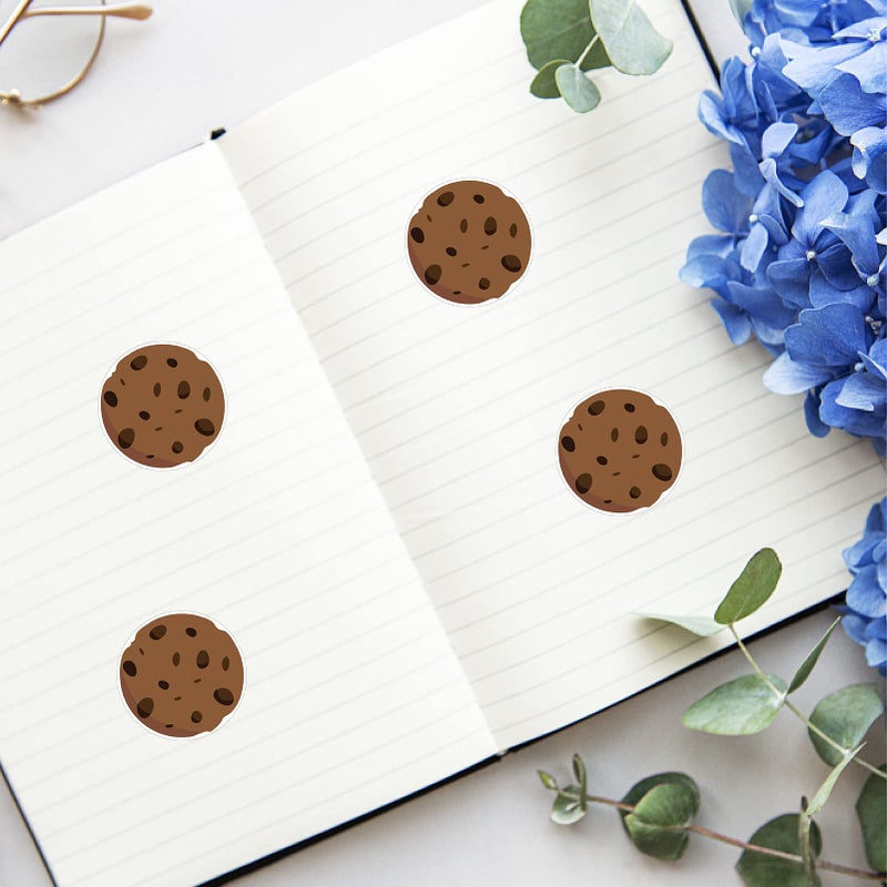 CREATCABIN 128Pcs Chocolate Chip Cookie Monster Stickers - Waterproof Round Label Stickers for Packaging, Phone, Water Bottle, Laptop, Scrapbook, Refrigerator - 1 Inch - Image 4