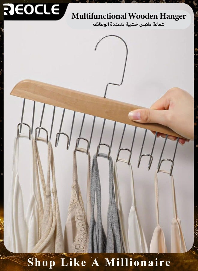 REOCLE 1pc Multi Hook Coat Racks 360 Degree Space Saving Hangers with 8 Hooks Multifunctional Non-Slip Storage Hangers for Ties, Scarves, Socks  - Image 1