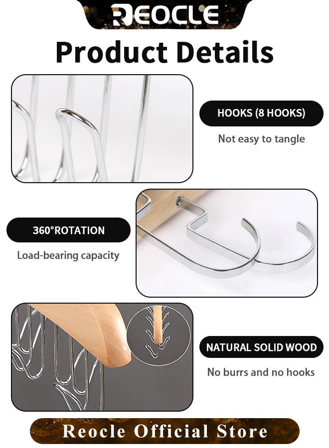 REOCLE 1pc Multi Hook Coat Racks 360 Degree Space Saving Hangers with 8 Hooks Multifunctional Non-Slip Storage Hangers for Ties, Scarves, Socks  - Image 4