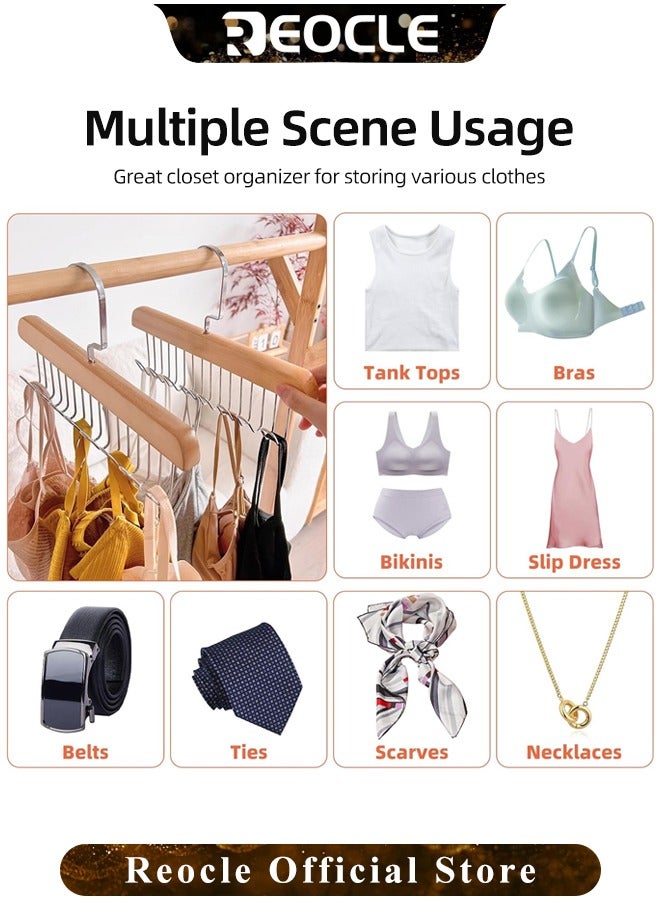 REOCLE 1pc Multi Hook Coat Racks 360 Degree Space Saving Hangers with 8 Hooks Multifunctional Non-Slip Storage Hangers for Ties, Scarves, Socks  - Image 5