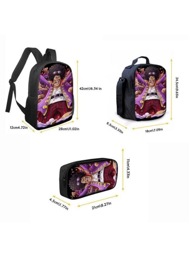 general The latest universal cartoon printed three piece practical bag combination (suitable for students, children, friends, outings, mountain climbing, etc.) - Image 3