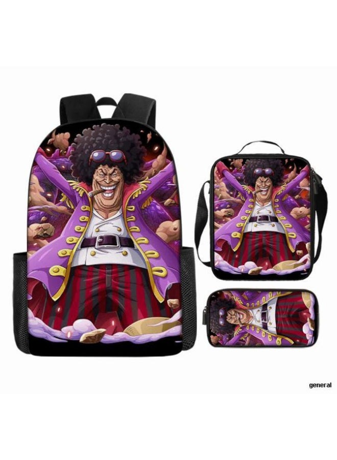 general The latest universal cartoon printed three piece practical bag combination (suitable for students, children, friends, outings, mountain climbing, etc.) - Image 1