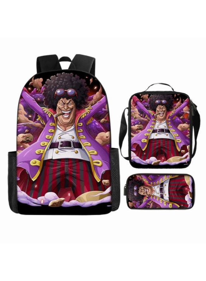 general The latest universal cartoon printed three piece practical bag combination (suitable for students, children, friends, outings, mountain climbing, etc.) - Image 2