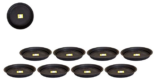 SPYLARK'S™ Heavy Duty Planter Gamla Bottom Plate/Tray/Saucer Base Plate/Dip Tray for Flower Pots-Black(6inch) (Pack of 8) - Image 1