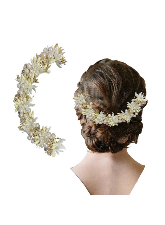 TEMPERIA Hair Accessories For Women & Girls Stylish for Wedding - Artificial Flowers & Pearl Style Juda Bun Accessories - Floral Bridal Brooch & Hair Pins - Hairstyle Decoration Bride Clips (MN11) - Image 1