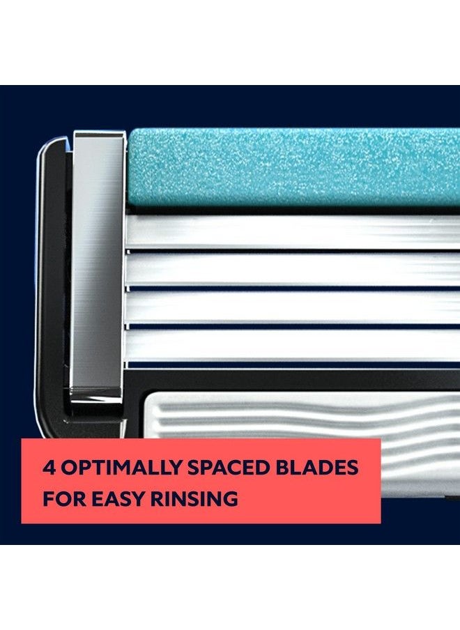 DOLLAR SHAVE CLUB 4Blade Club Razor Refill Cartridges 8 Count Precision Cut Stainless Steel Blades Great For Longer Hair And Hard To Shave Spots Optimally Spaced For Easy Rinsing Silverblue  - Image 3